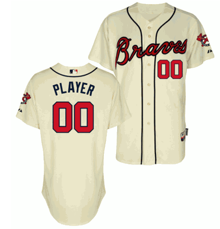 Men's Atlanta Braves Active Player Custom Cream Cool Base Stitched Jersey